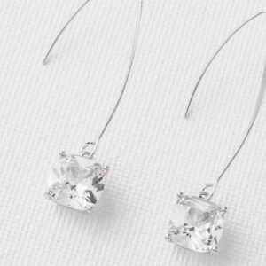 NEW Silver Rhinestone Dangle Earrings